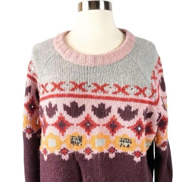 Cinq a Sept Gianni Sequin Fair Isle Sweater - Picture 10 of 16